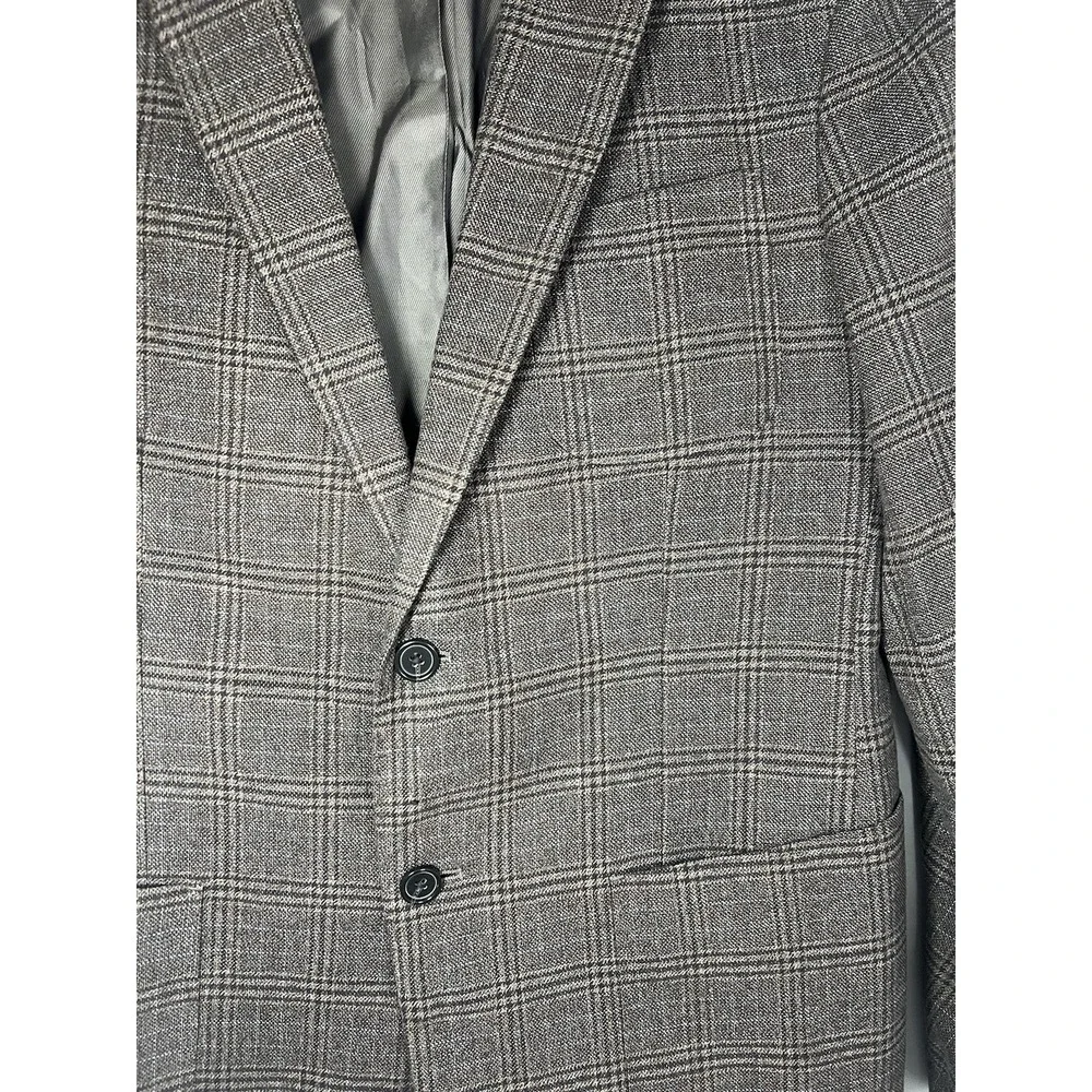 Men's Banana Republic Slim Fit Brown Plaid Blazer Size 42R Single‎ Breasted